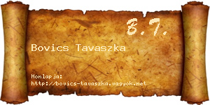 Bovics Tavaszka névjegykártya